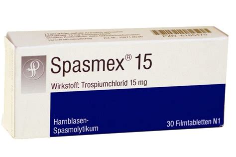 It is shown that spasmex in doses 15, 30 and 45 mg was highly effective and well tolerated. . Spasmex per ca perdoret